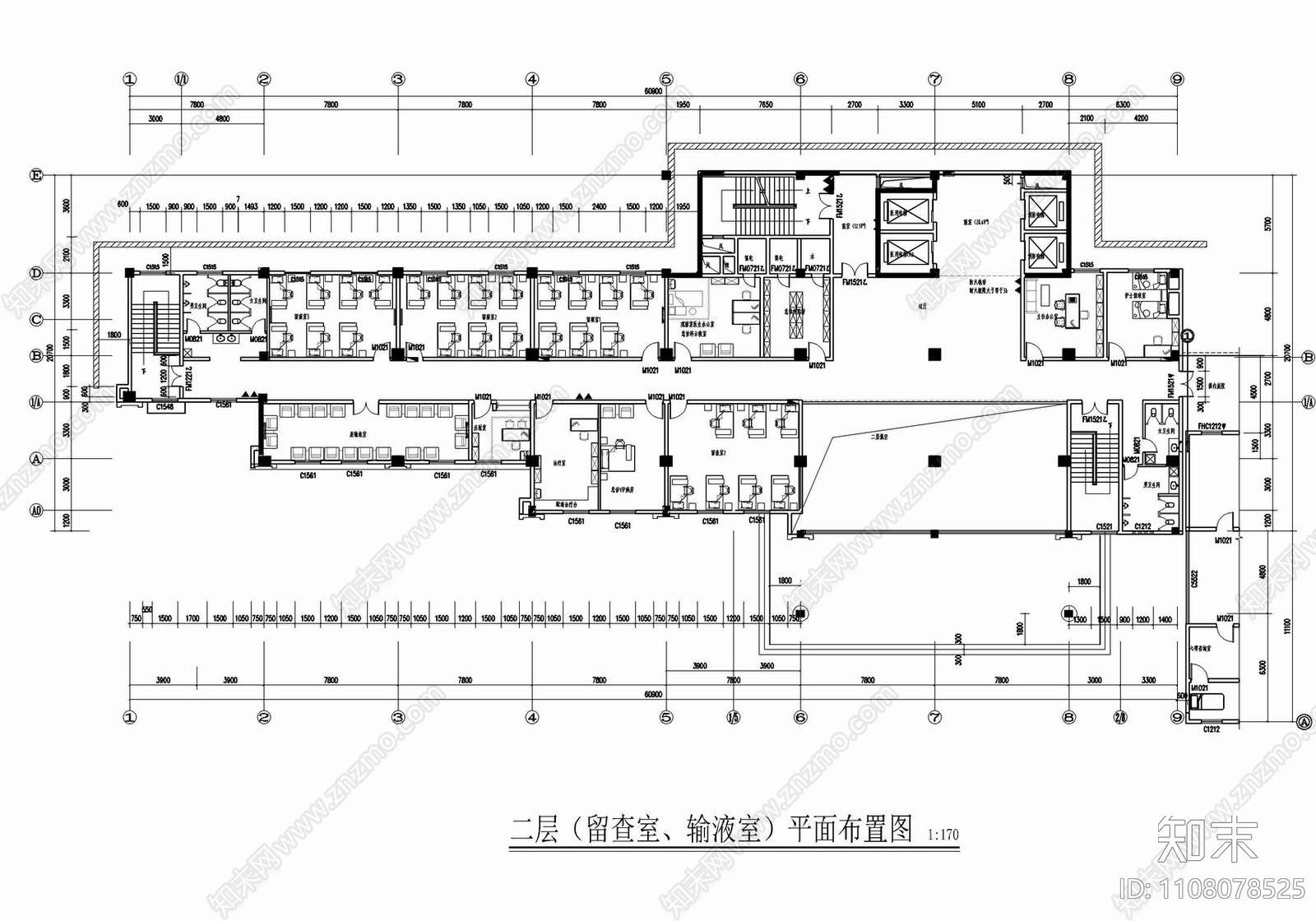 某医院内科综合大楼cad施工图下载【ID:1108078525】