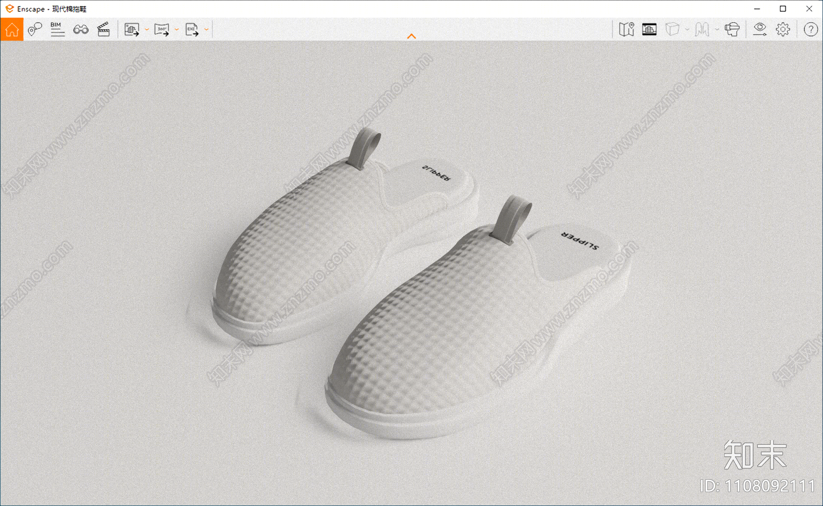 现代棉拖鞋SU模型下载【ID:1108092111】