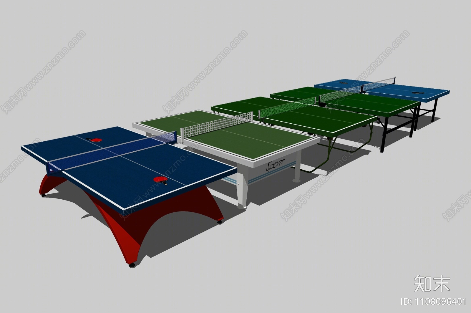 现代乒乓球桌SU模型下载【ID:1108096401】