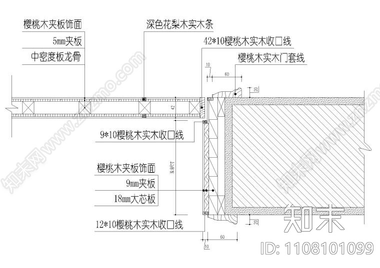 门门套垭口施工图下载【ID:1108101099】