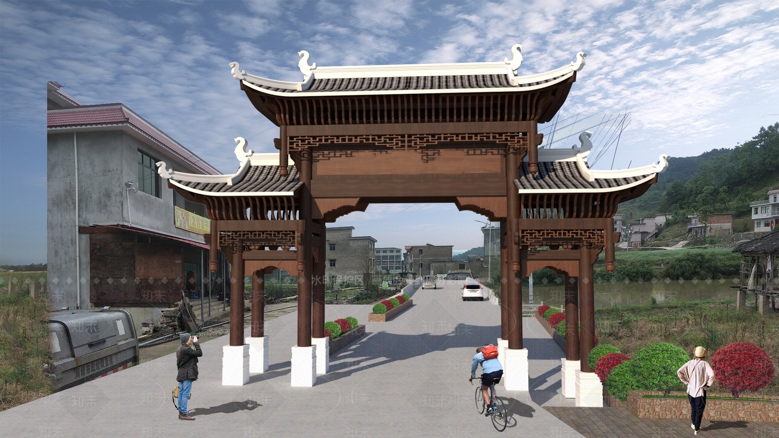 中式古建筑SU模型下载【ID:1108102121】