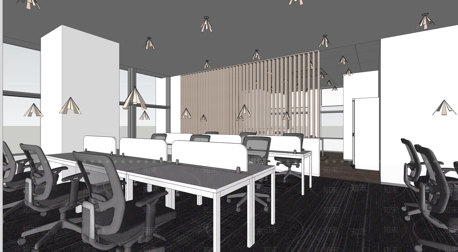 现代办公休息区SU模型下载【ID:1108104346】