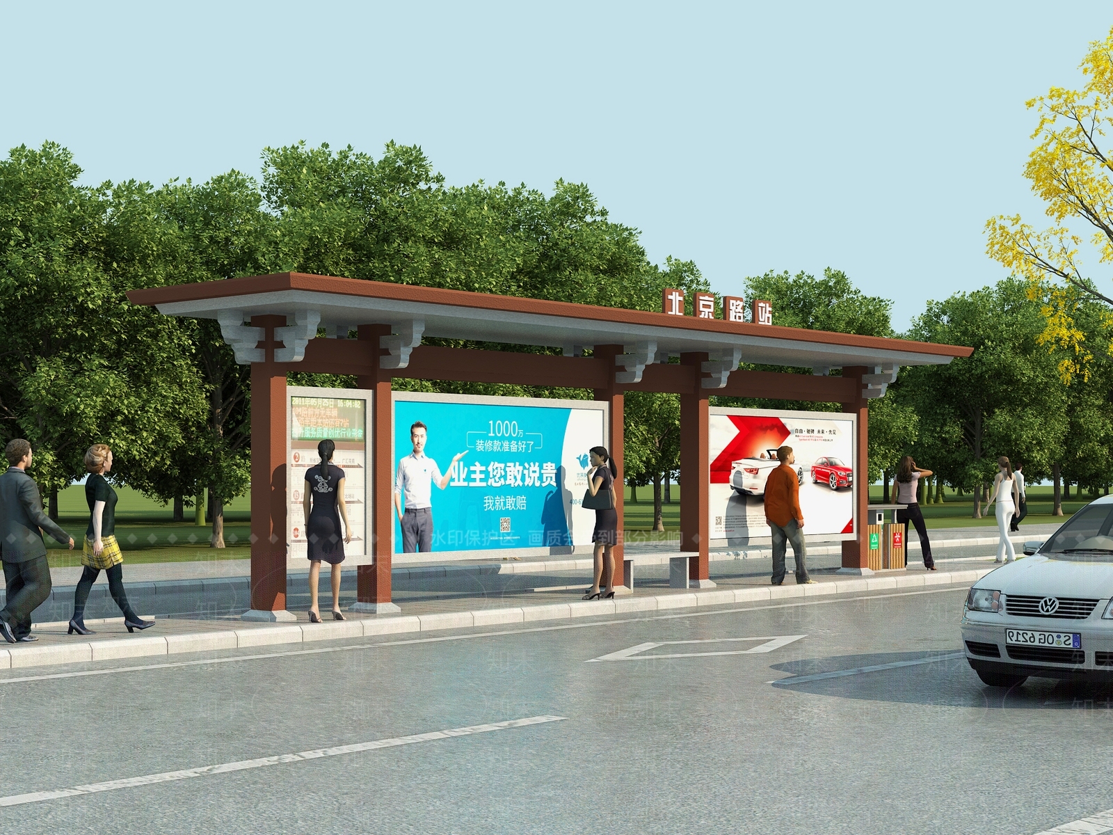 现代公交车3D模型下载【ID:1108114636】