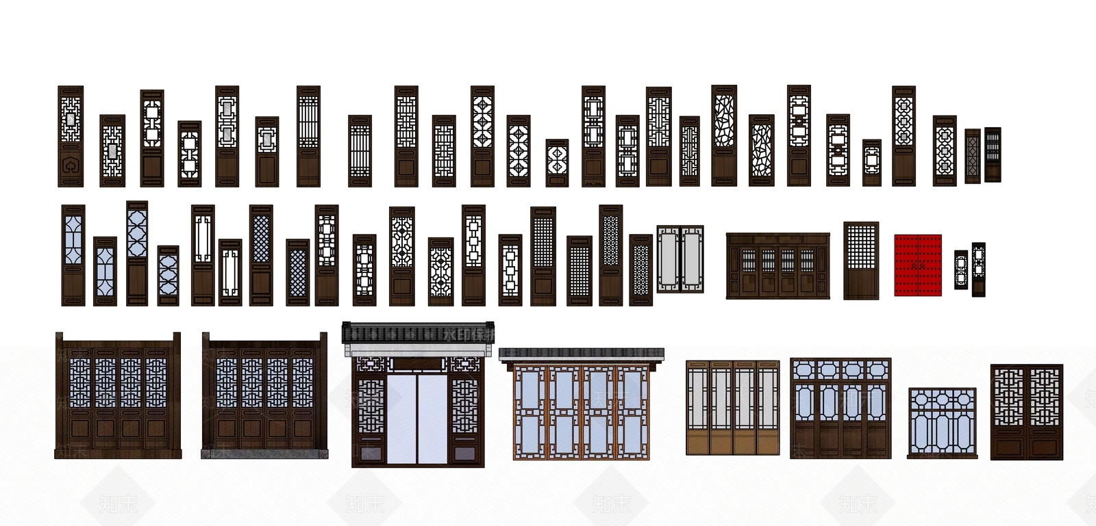 中式雕花窗SU模型下载【ID:1108130272】