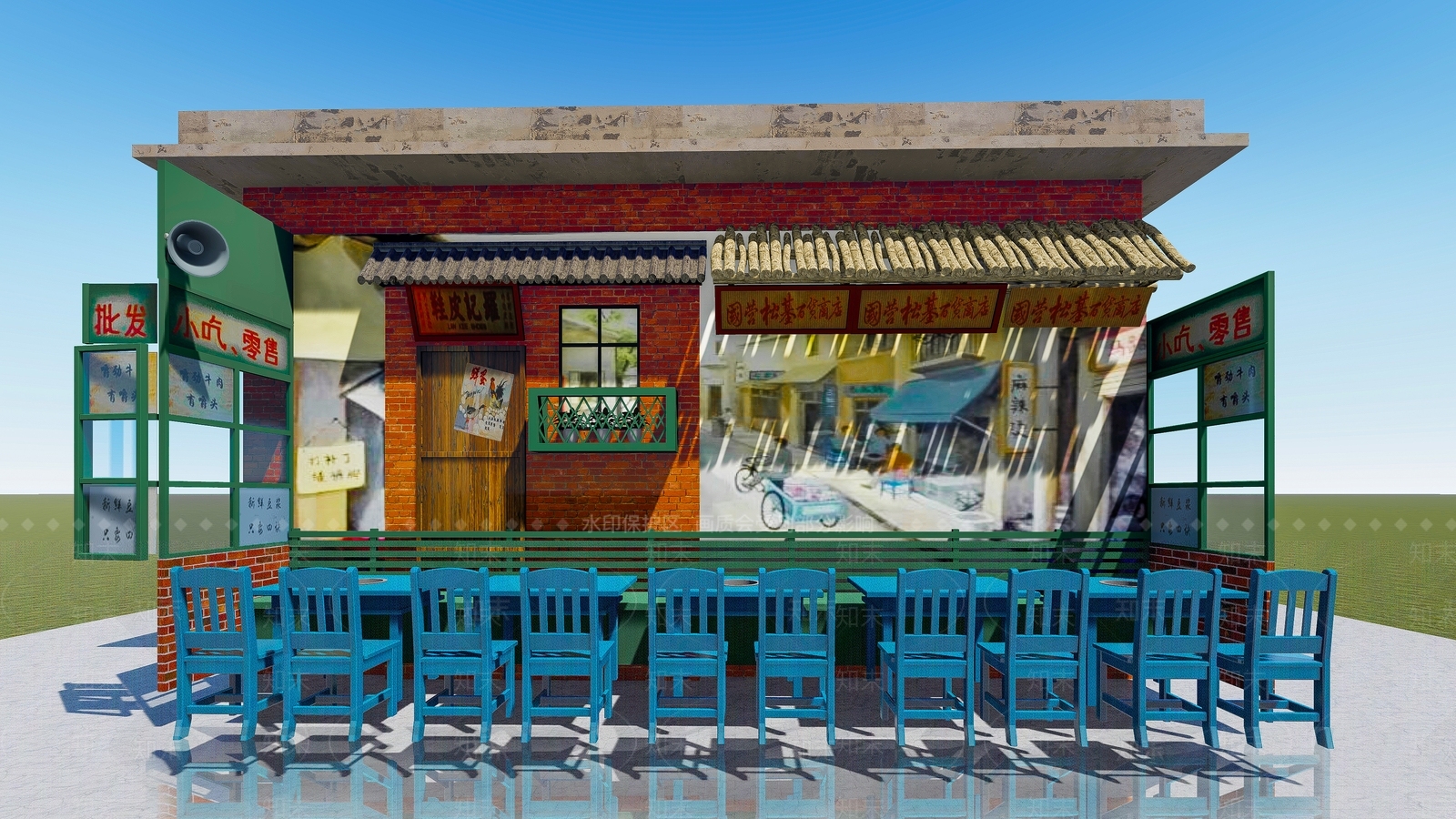 工业风小卖部SU模型下载【ID:1108134637】