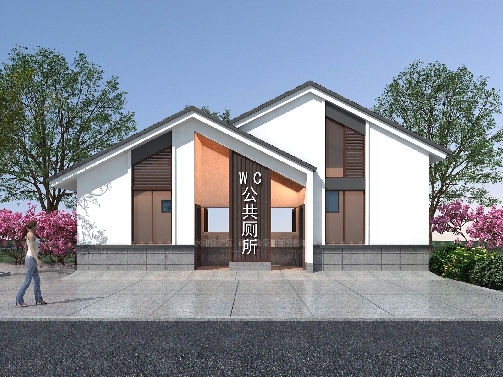 新中式公共卫生间3D模型下载【ID:1108136934】