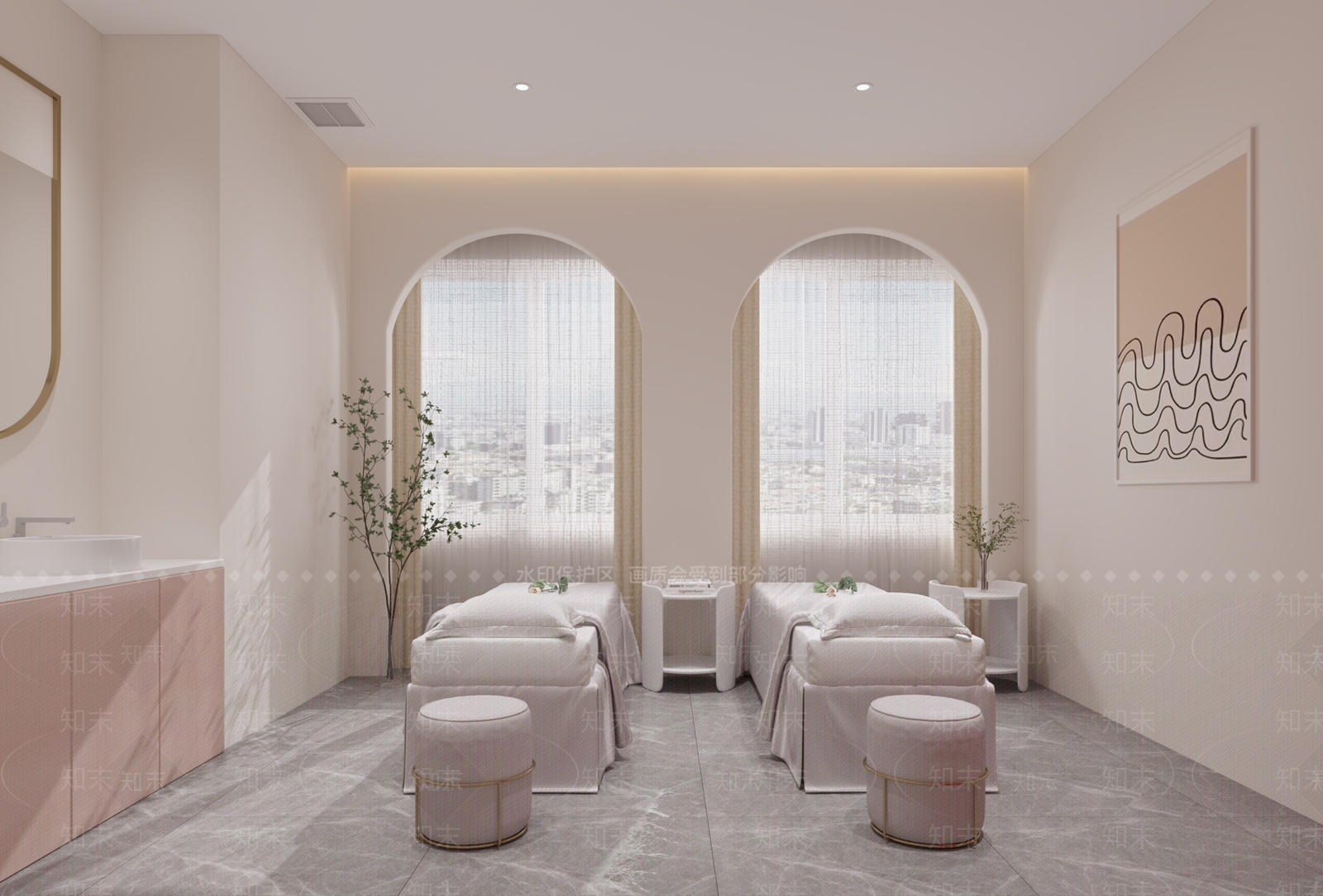 现代美容SPA店包间3D模型下载【ID:1108207967】