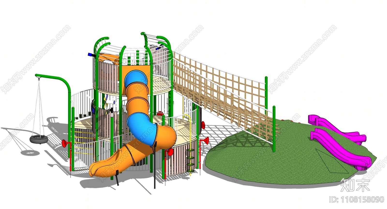 现代游乐设施SU模型下载【ID:1108158090】
