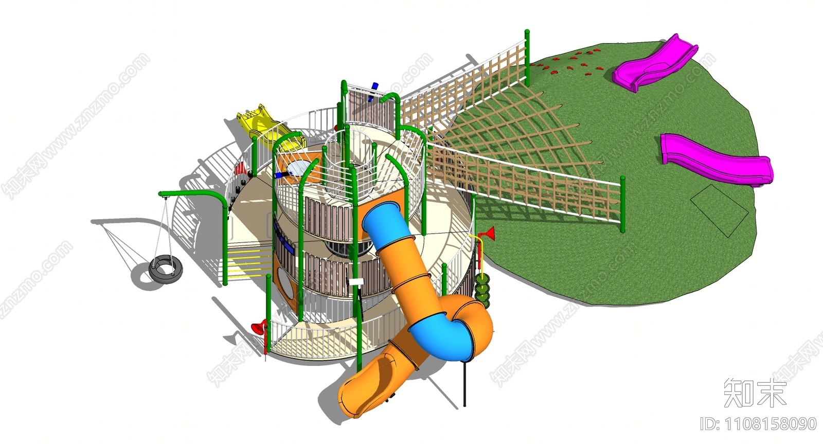 现代游乐设施SU模型下载【ID:1108158090】