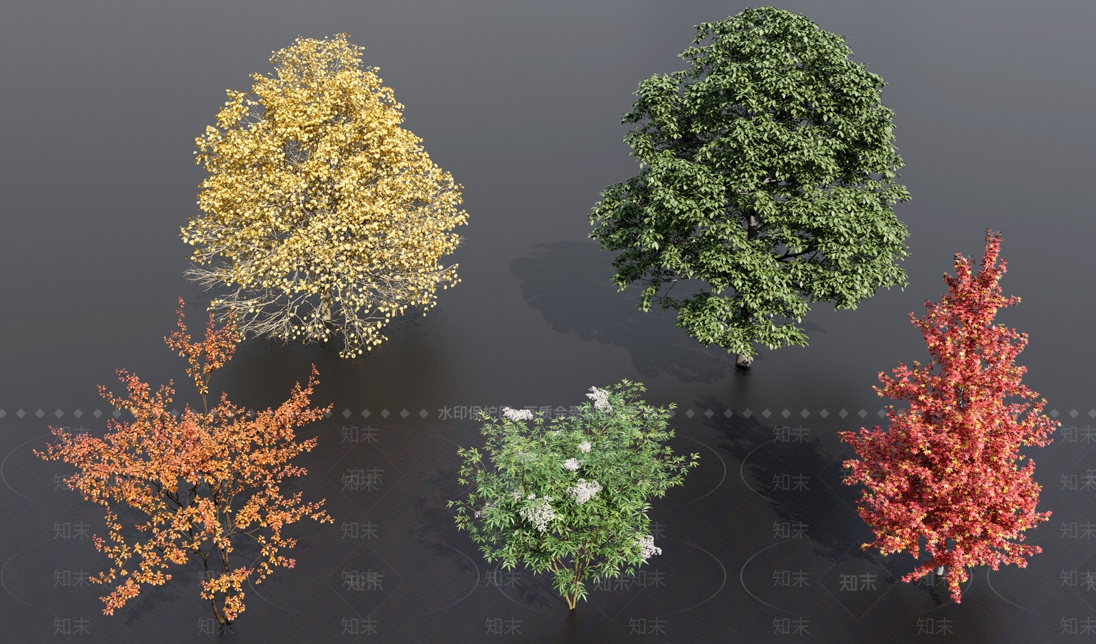 现代乔木3D模型下载【ID:1108159893】