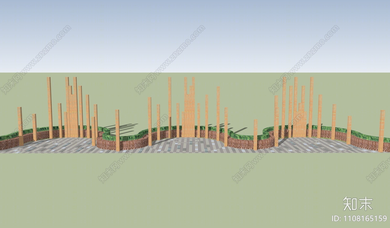 现代景观柱SU模型下载【ID:1108165159】