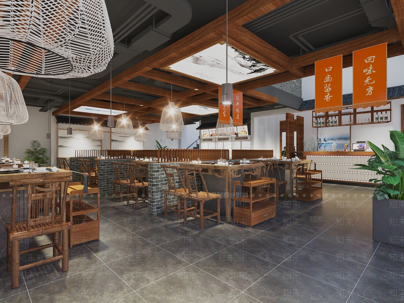 新中式火锅店3D模型下载【ID:1108174273】_知末3d模型网