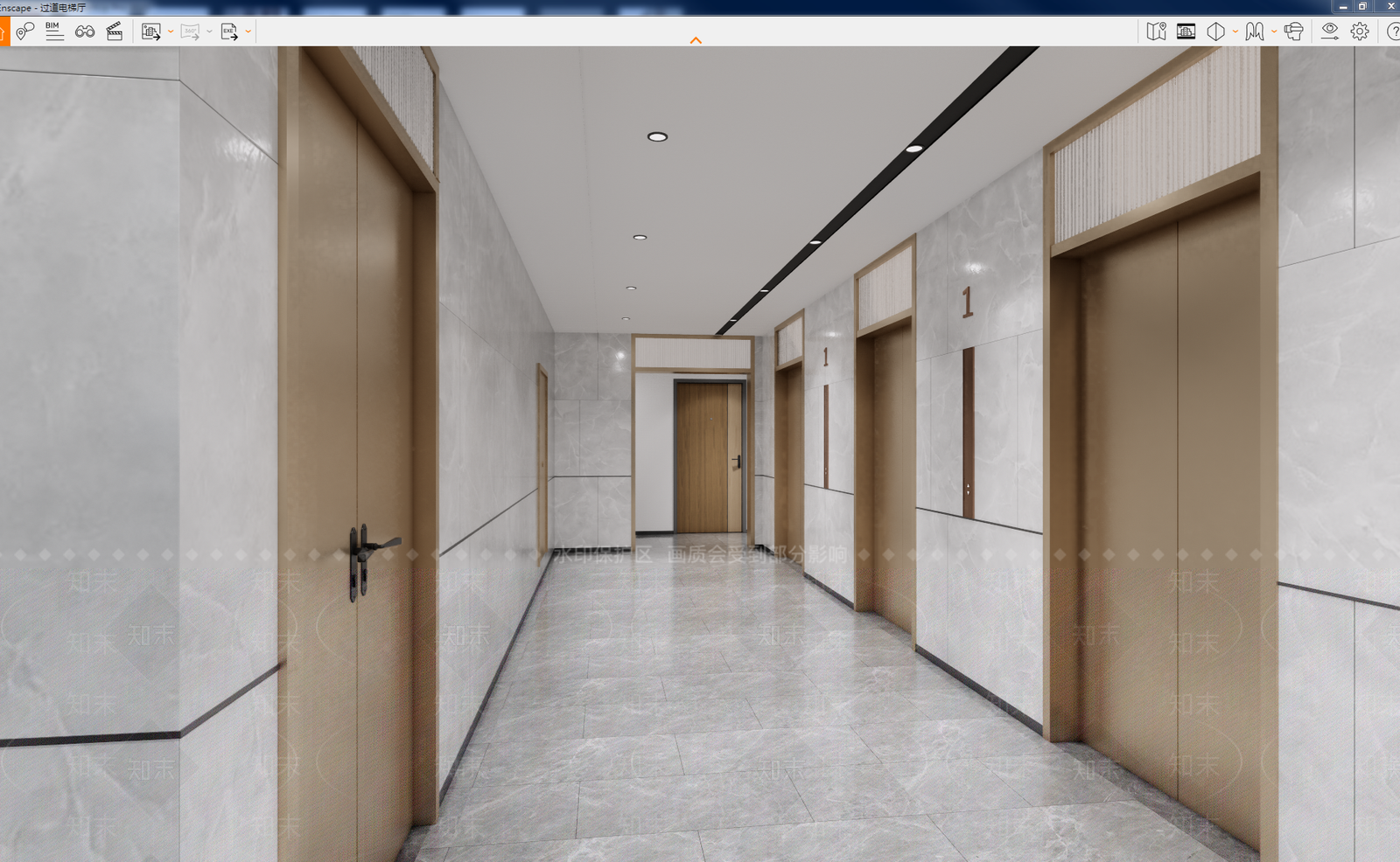 现代电梯厅SU模型下载【ID:1108174596】