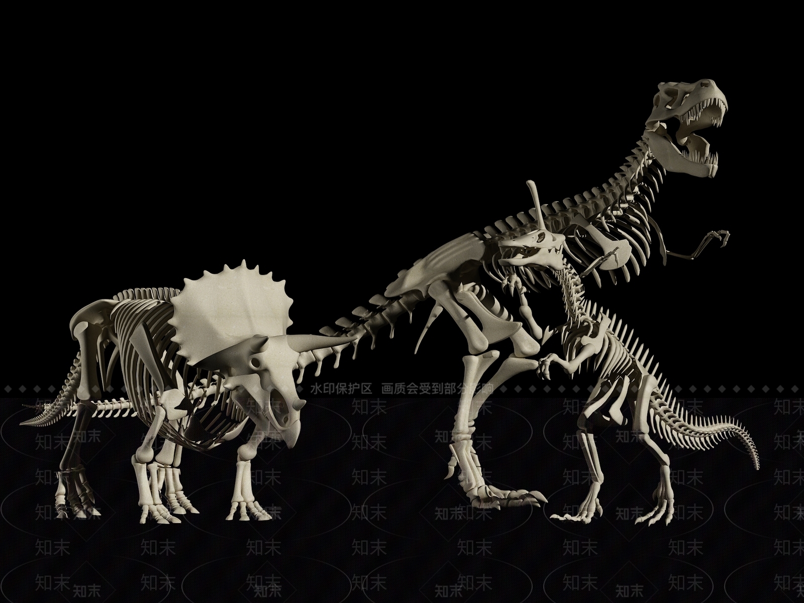 现代恐龙骨架3D模型下载【ID:1108177111】