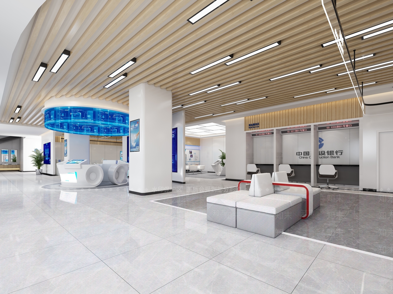 现代建设银行3D模型下载【ID:1108178741】