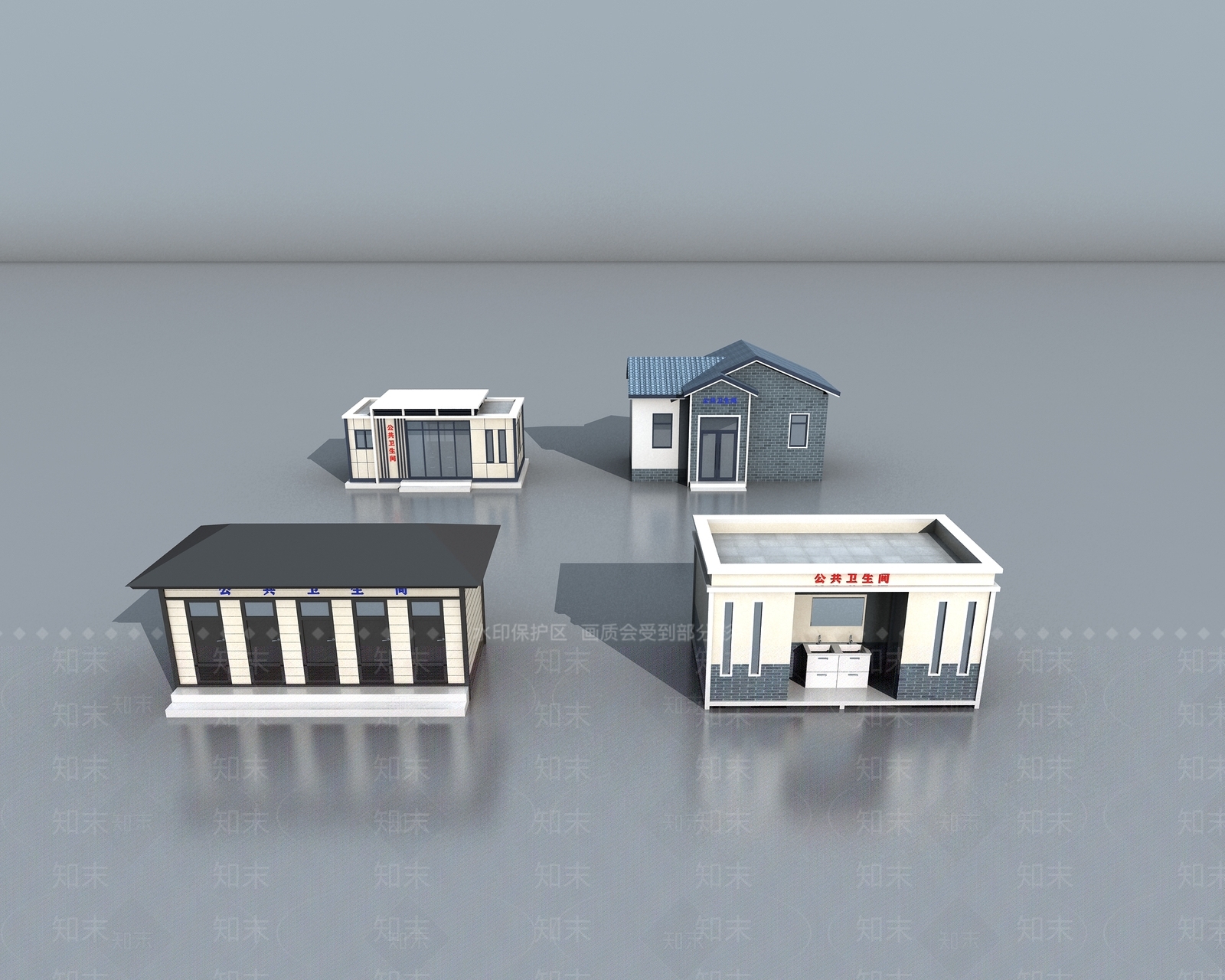 现代公共卫生间3D模型下载【ID:1108190465】