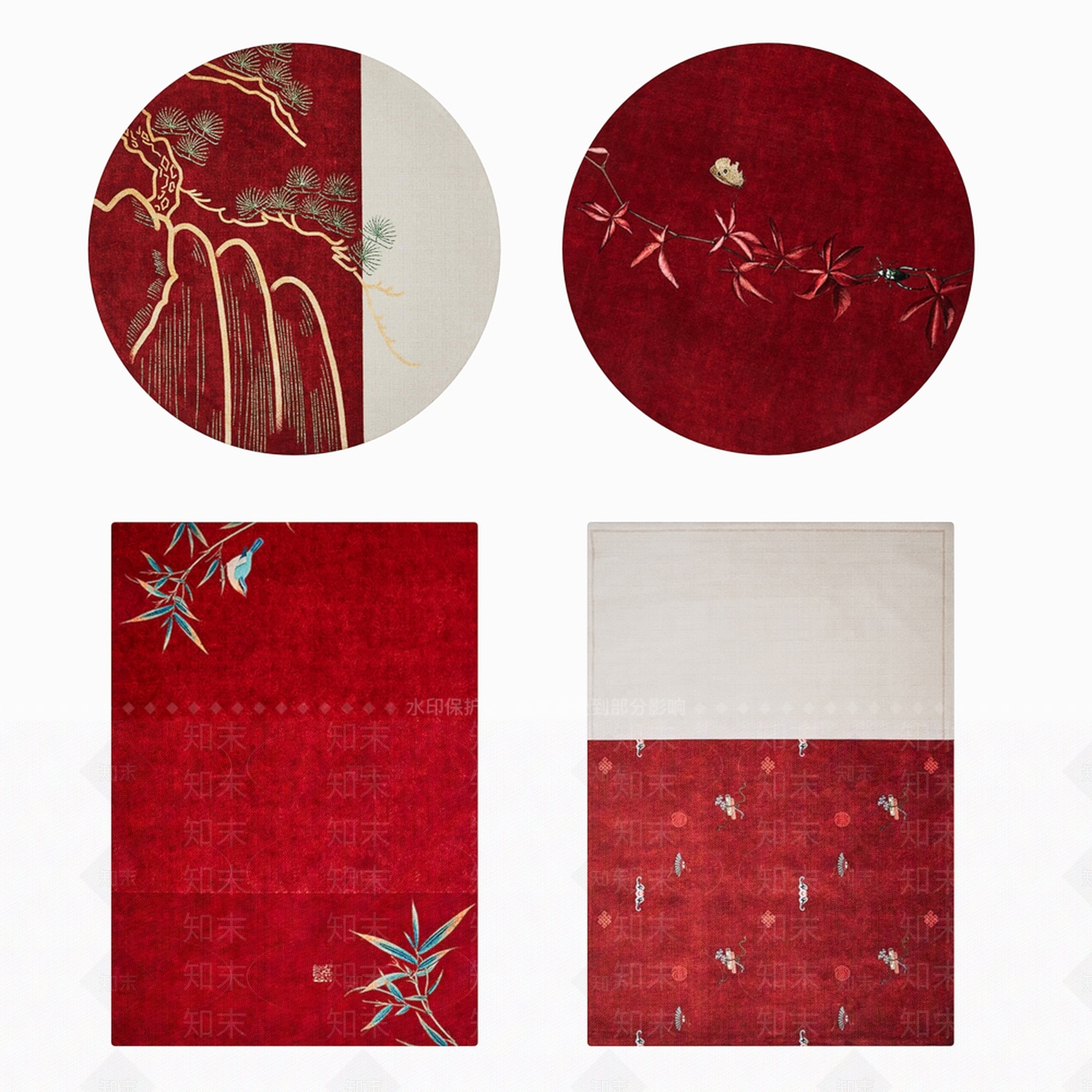 新中式中国红地毯3D模型下载【ID:1108192460】