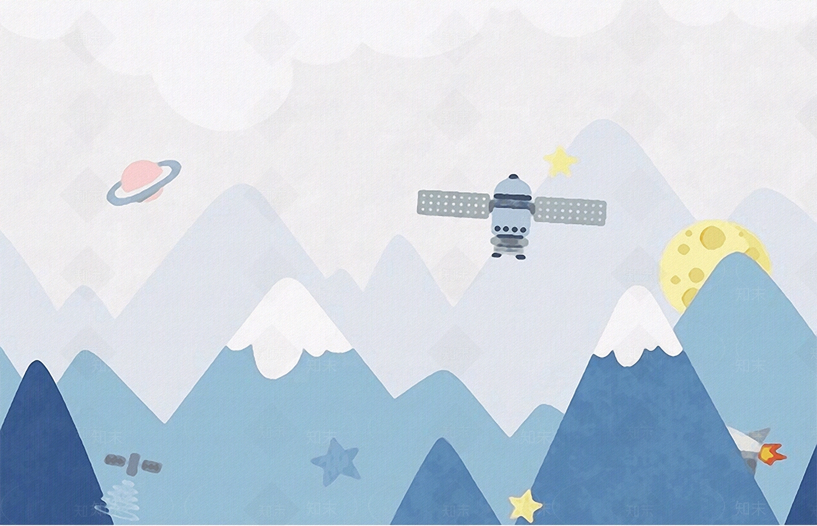 卡通儿童房壁画贴图下载【ID:1108193711】
