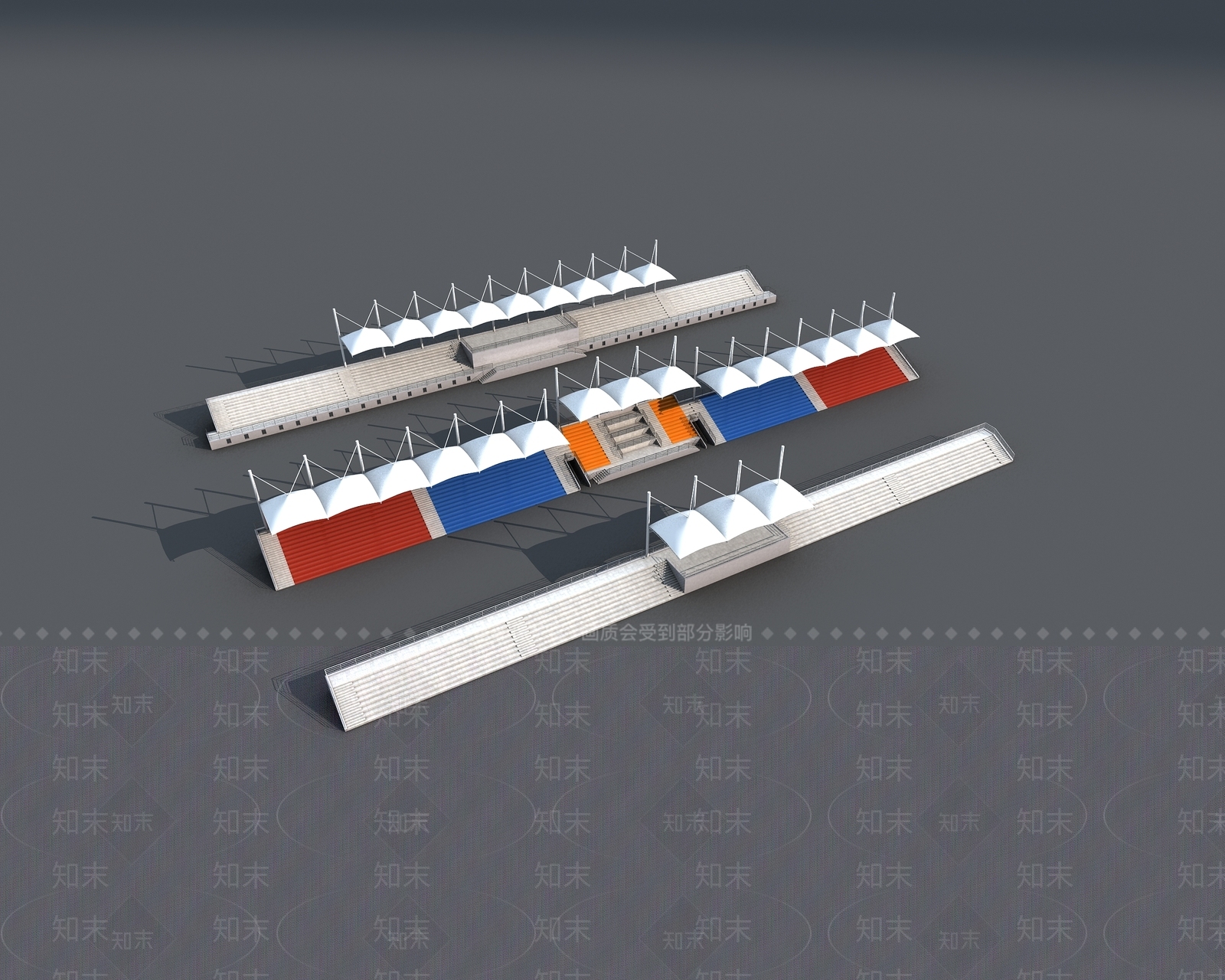 现代体育场看台3D模型下载【ID:1108193716】