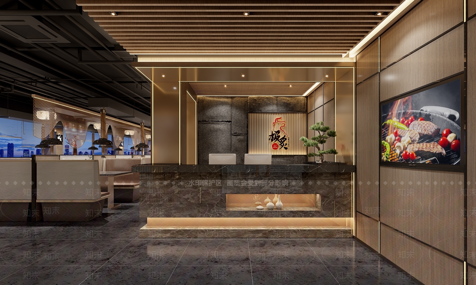 新中式烧烤店3D模型下载【ID:1108197552】