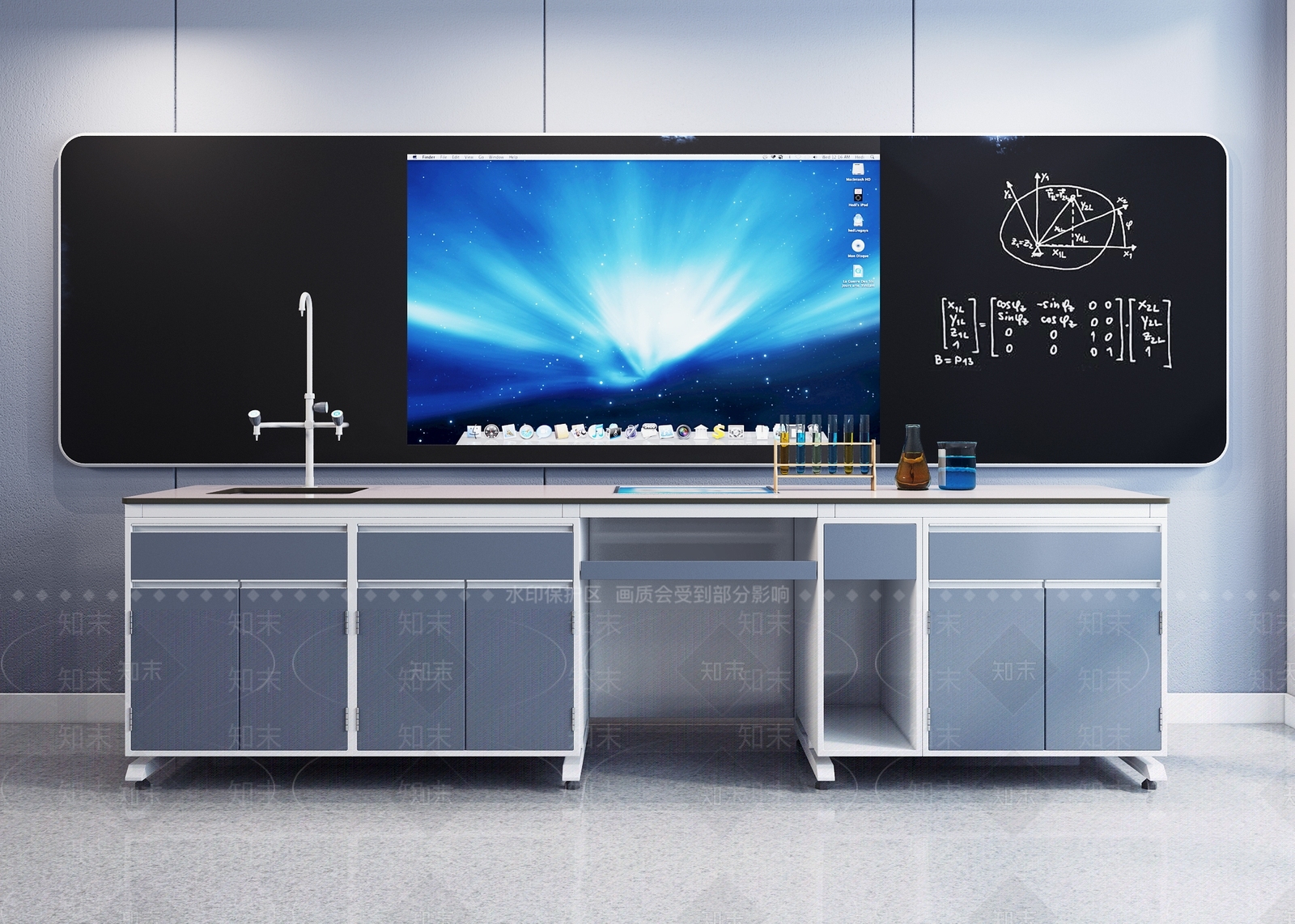 现代实验室实验台3D模型下载【ID:1108227738】