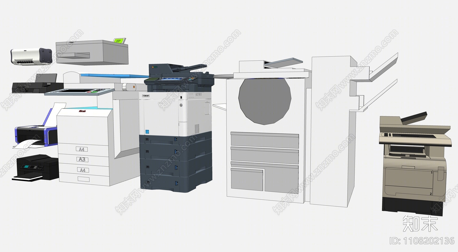 现代打印机SU模型下载【ID:1108202136】