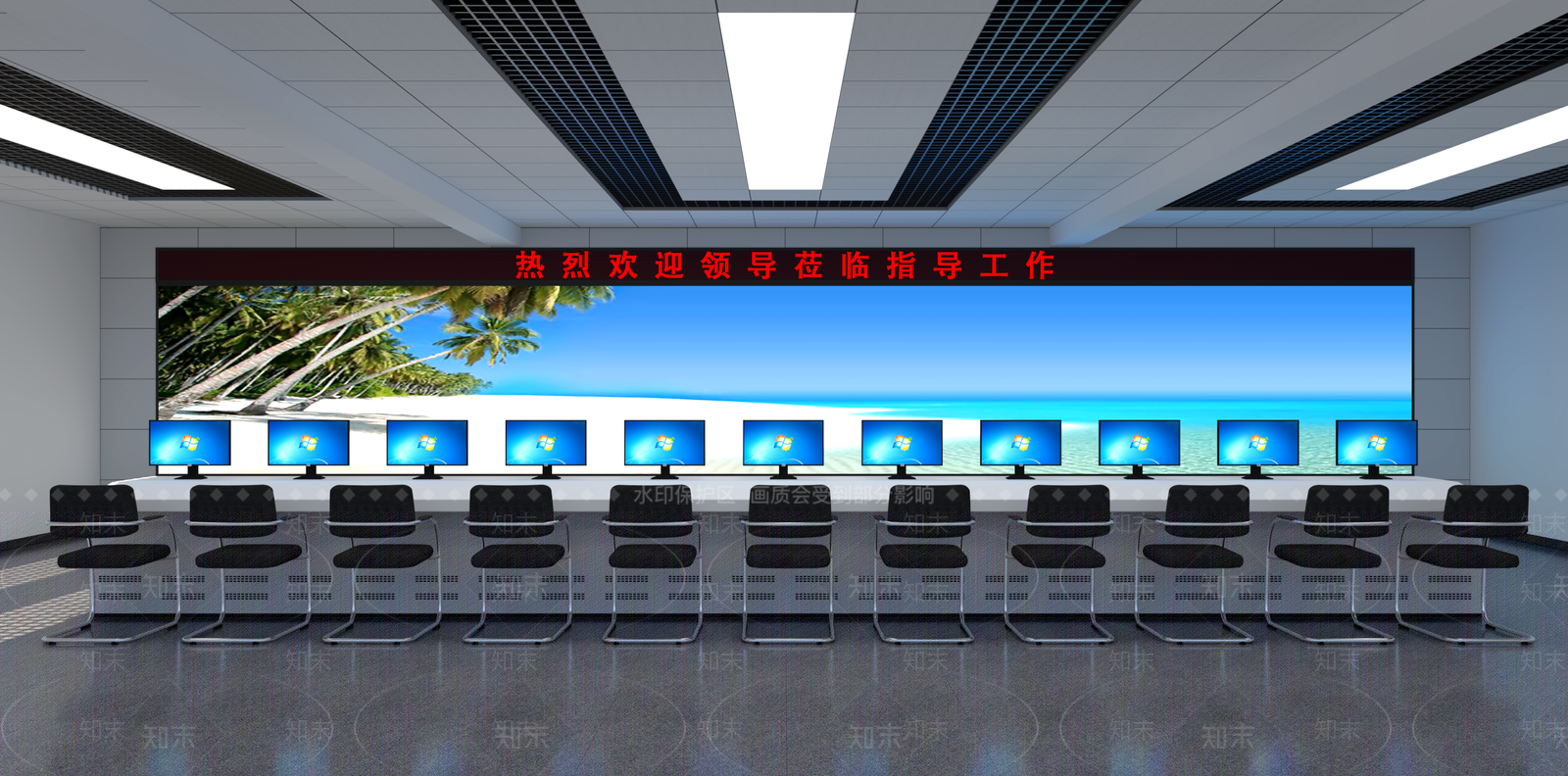 现代监控室SU模型下载【ID:1108202534】