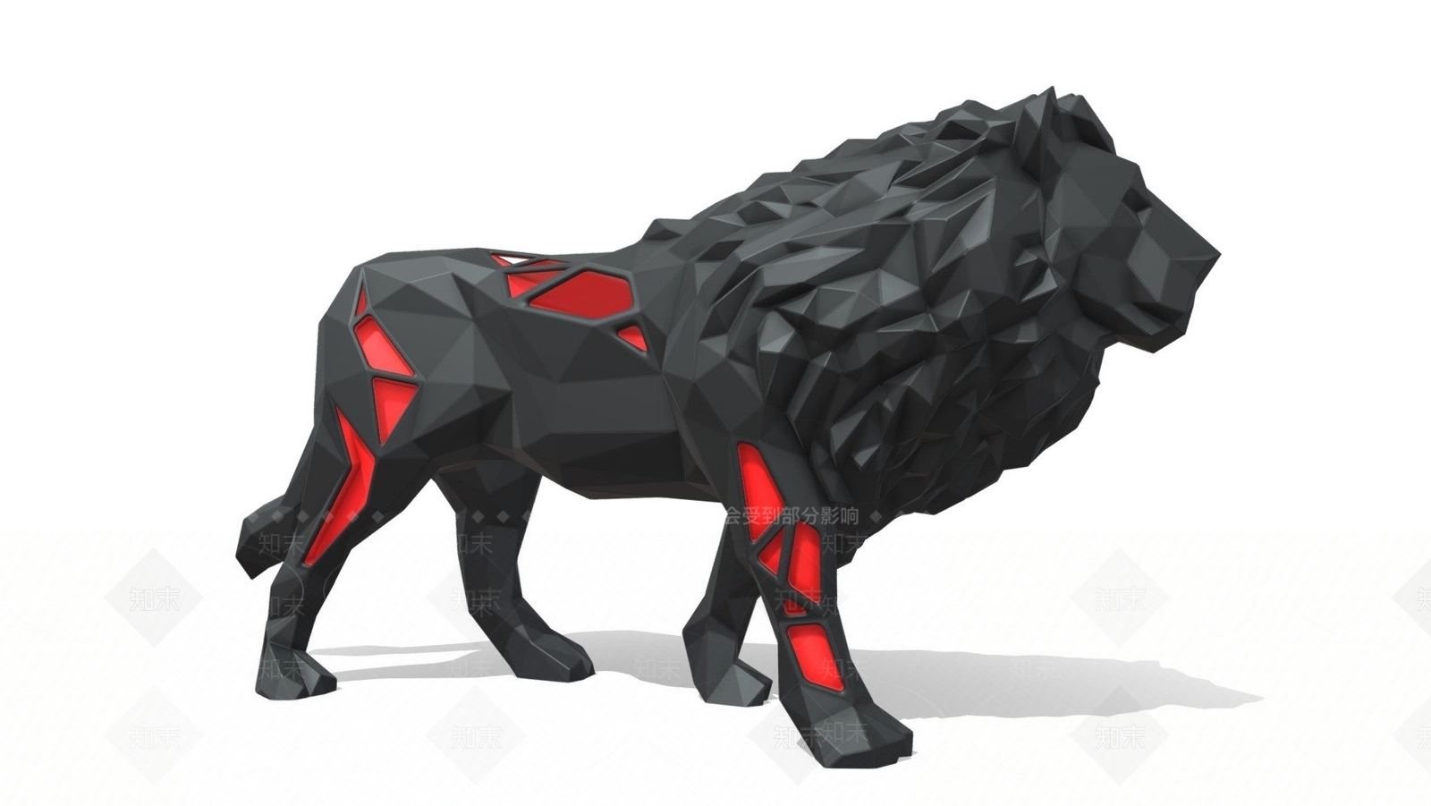 现代狮子雕塑摆件3D模型下载【ID:1108205169】