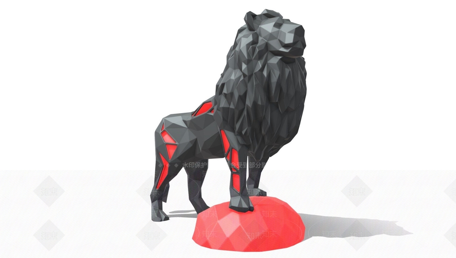 现代狮子雕塑摆件3D模型下载【ID:1108205212】