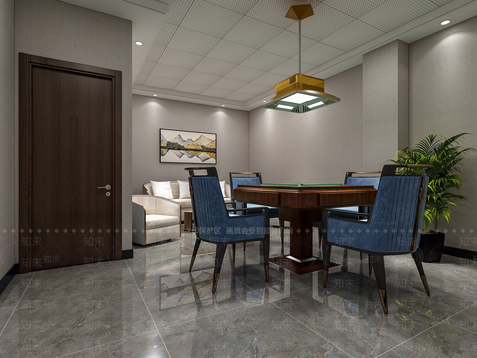 现代棋牌室3D模型下载【ID:1108205360】