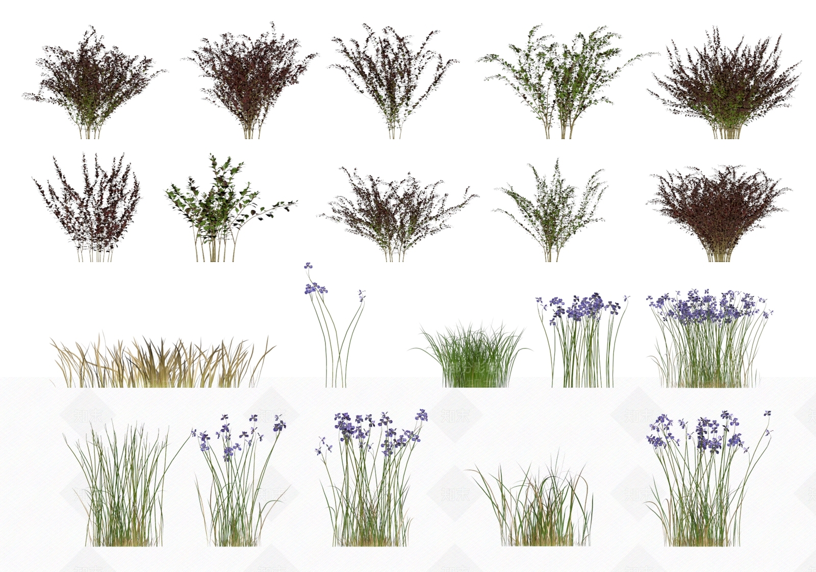 现代花草组合3D模型下载【ID:1108207720】