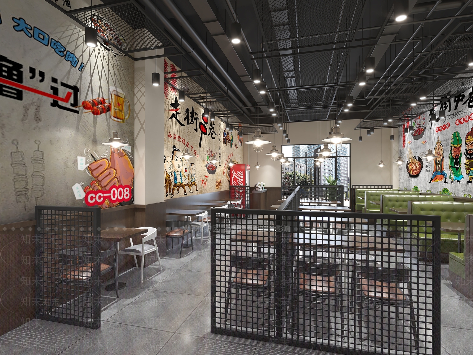 工业风烧烤店3D模型下载【ID:1108210579】
