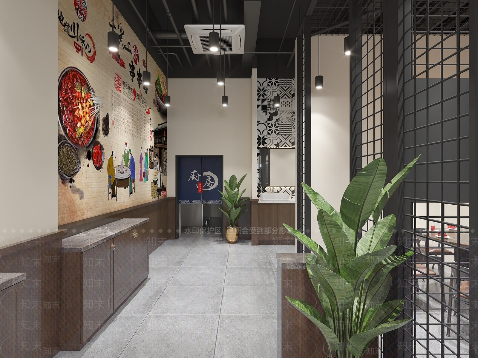 工业风烧烤店3D模型下载【ID:1108210579】