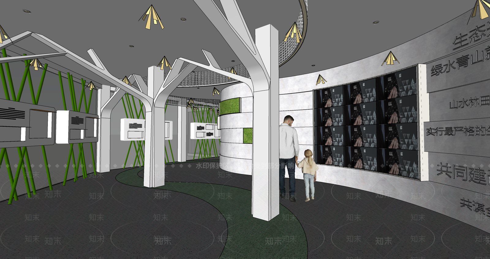 现代党建展厅SU模型下载【ID:1108222173】