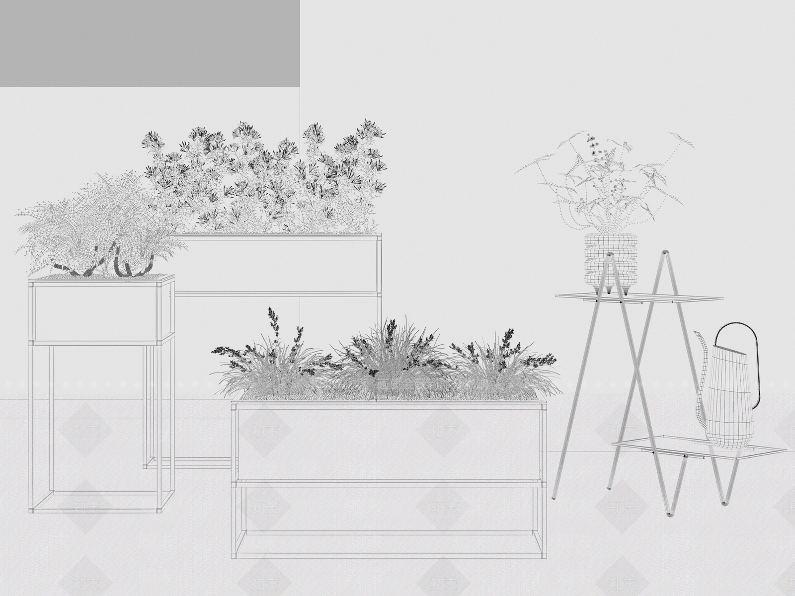 现代花槽3D模型下载【ID:1108227089】