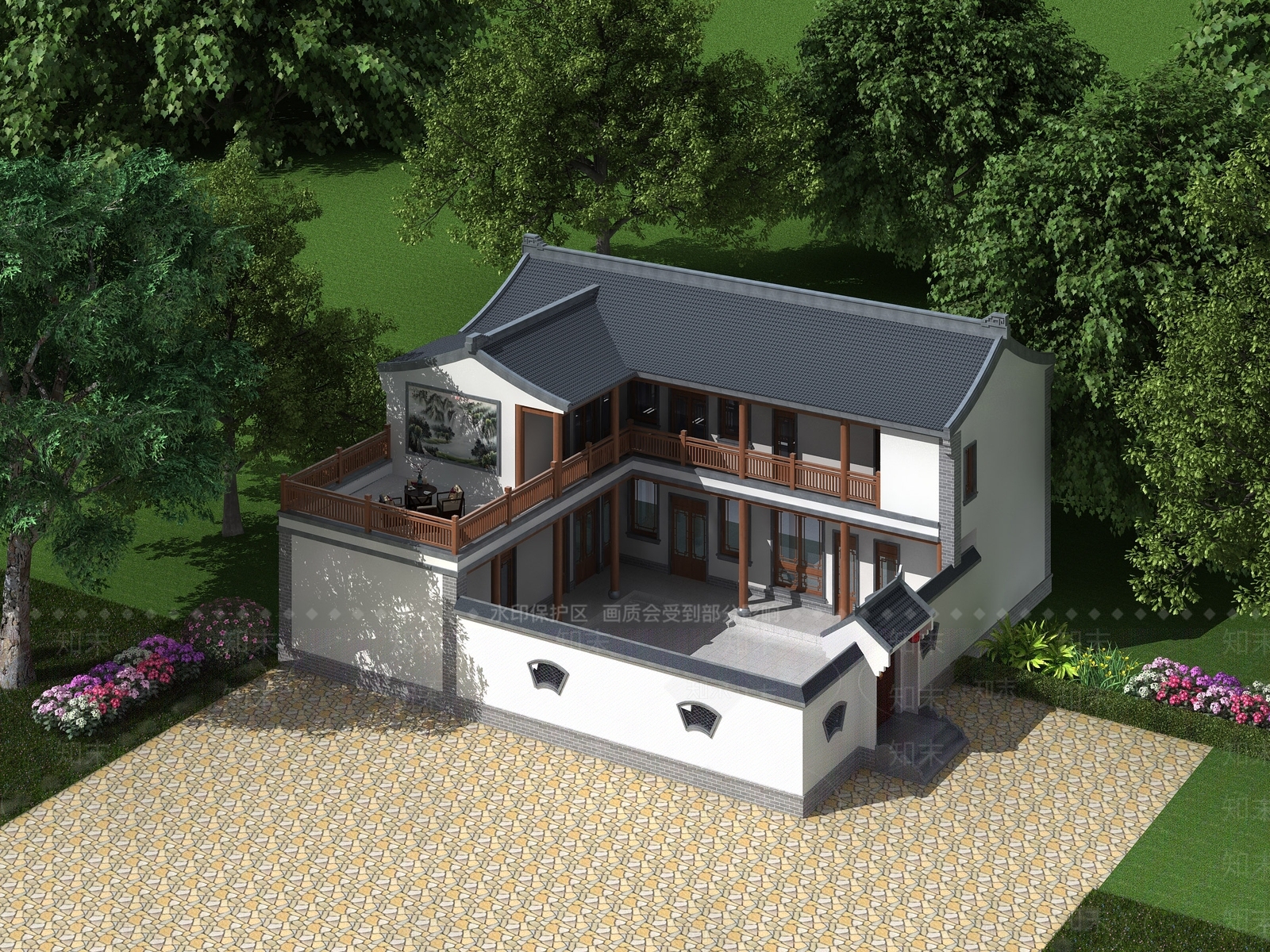 中式古建3D模型下载【ID:1108227611】