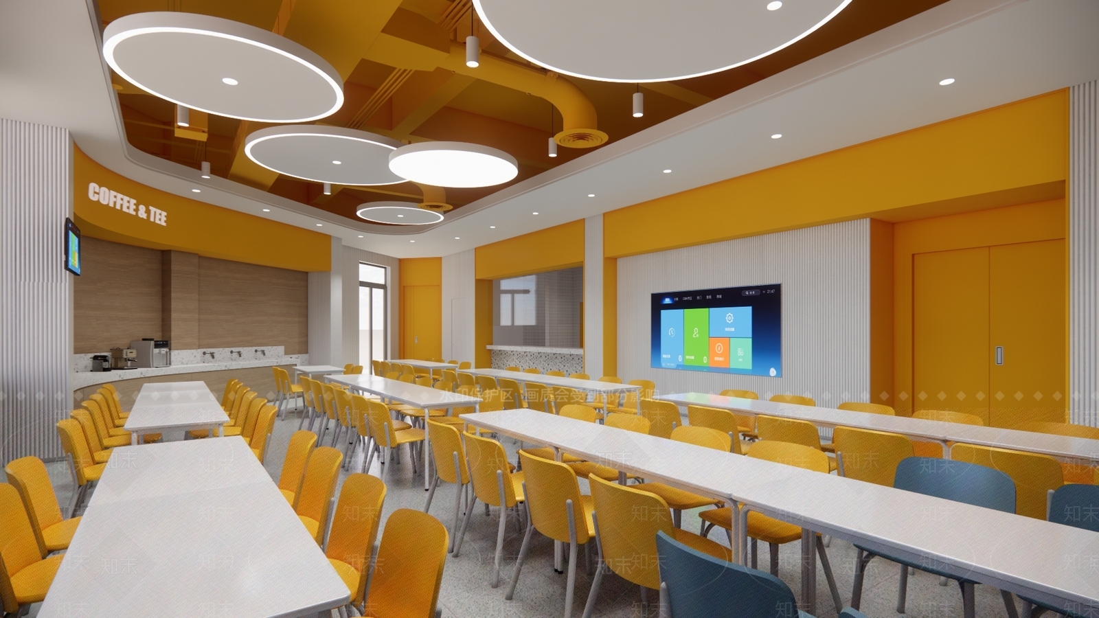 现代学校食堂SU模型下载【ID:1108237871】