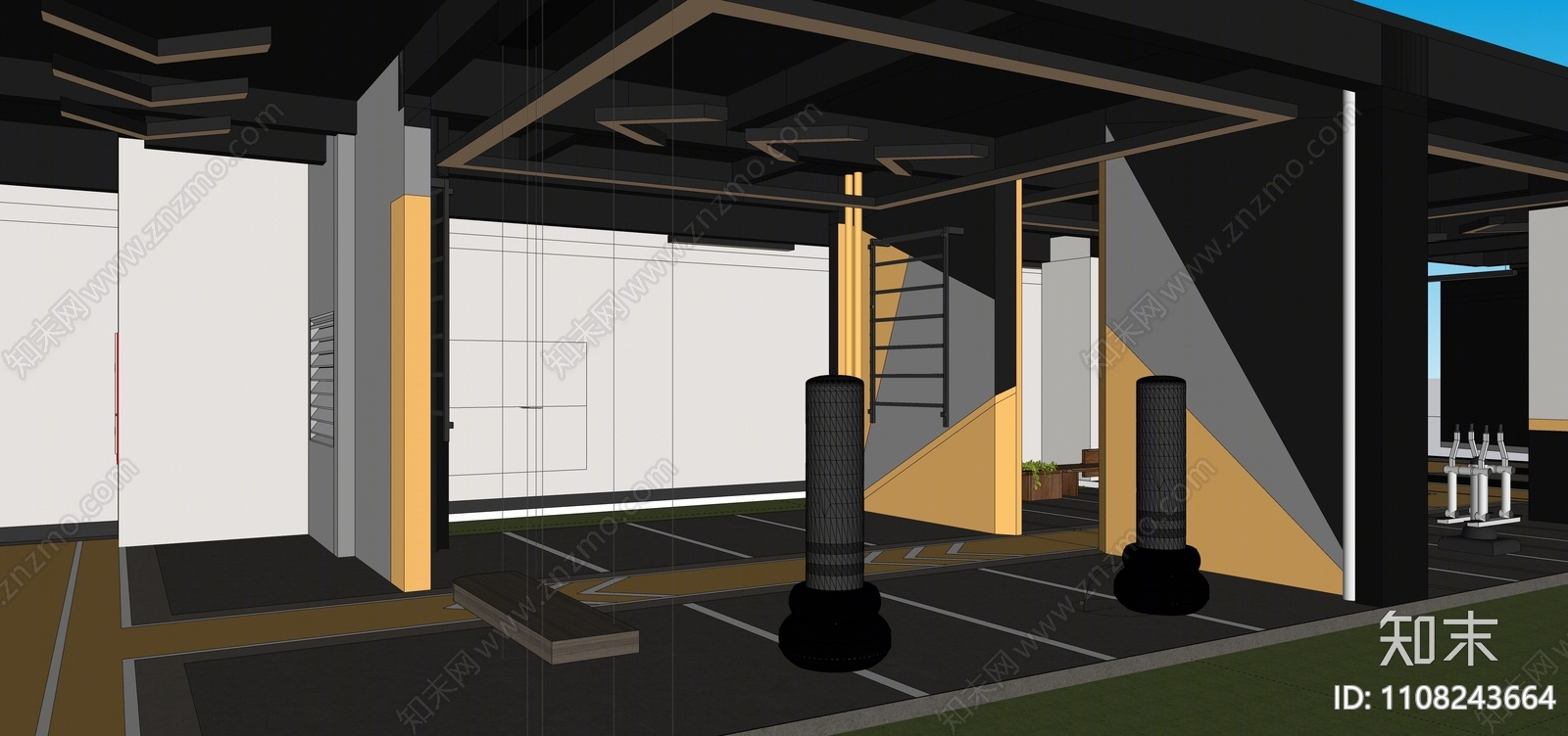 现代健身房SU模型下载【ID:1108243664】