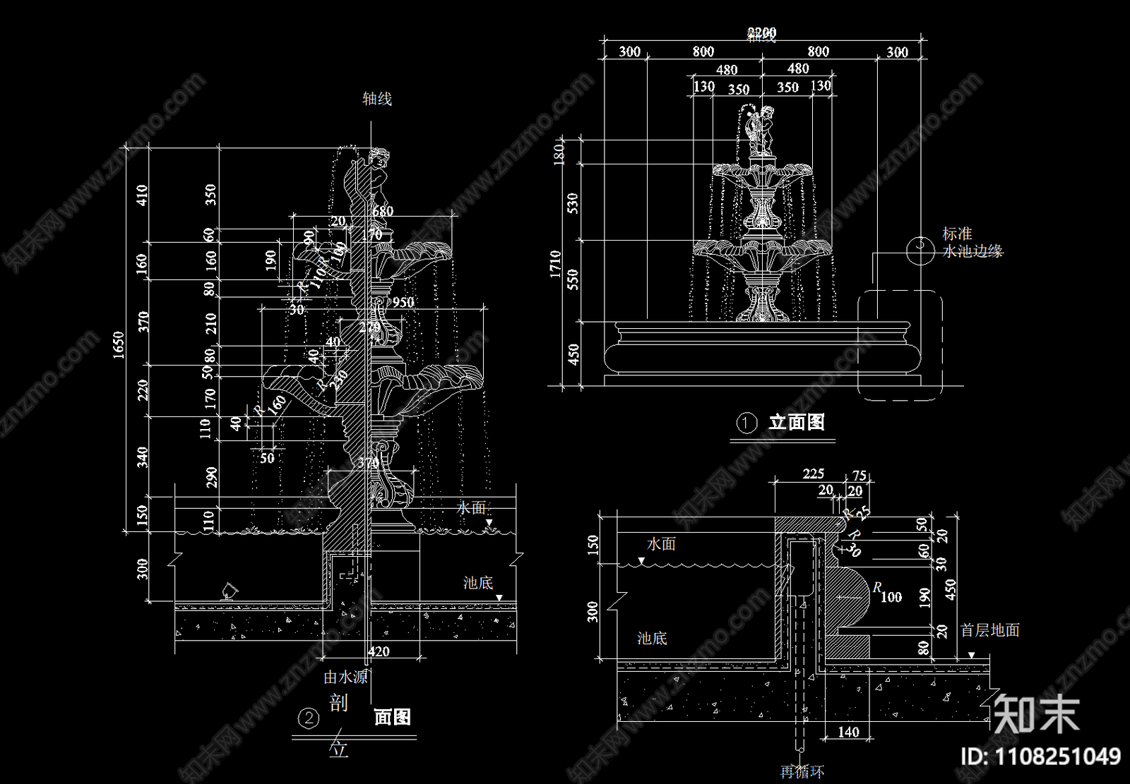 公园景观雕塑施工图cad施工图下载【ID:1108251049】