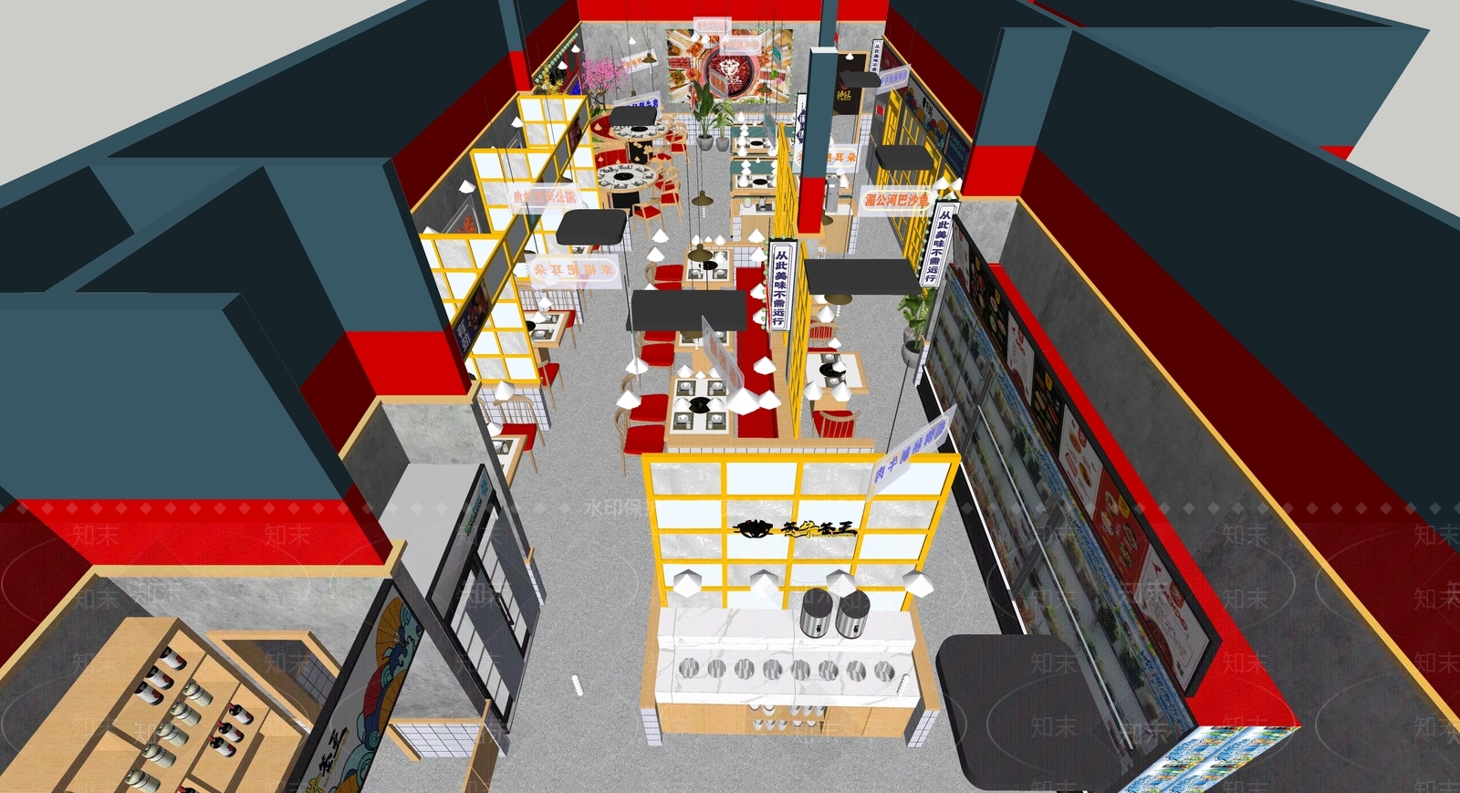 现代火锅店SU模型下载【ID:1108256281】