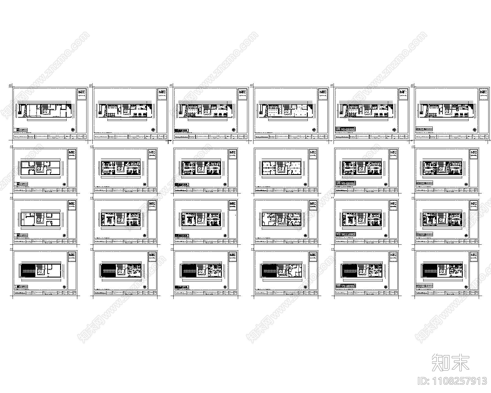 袁家村民宿方案cad施工图下载【ID:1108257913】