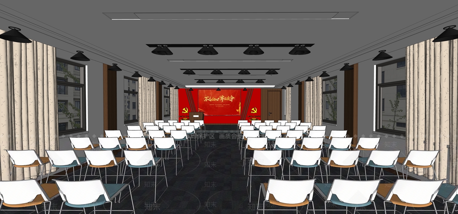 现代报告厅SU模型下载【ID:1108257708】