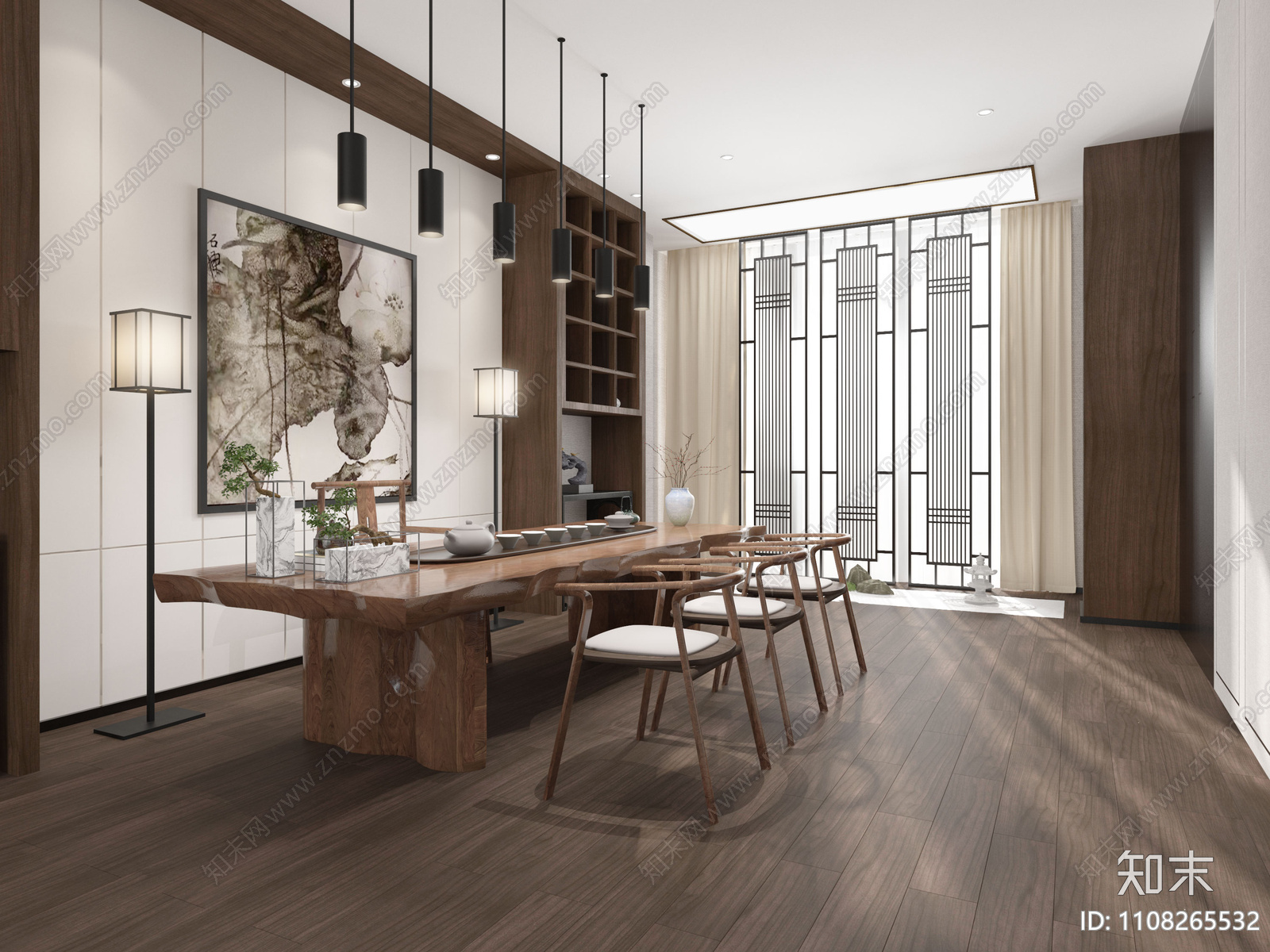 茶室室内装修施工图下载【ID:1108265532】