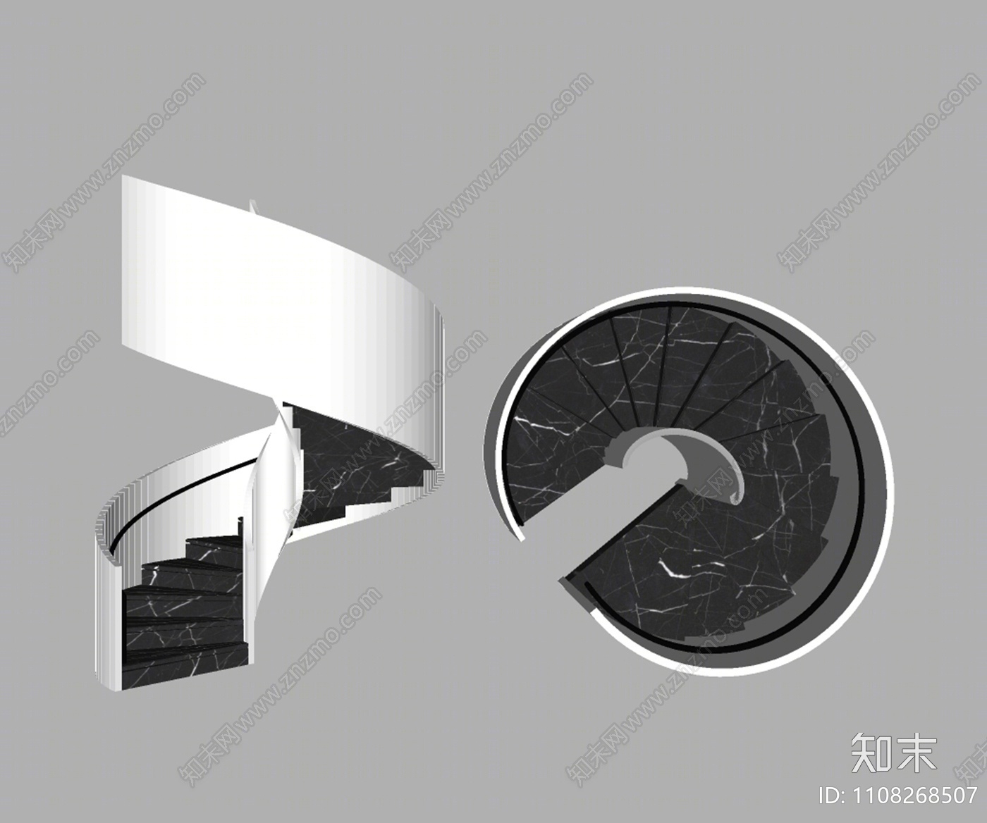 现代旋转楼梯SU模型下载【ID:1108268507】