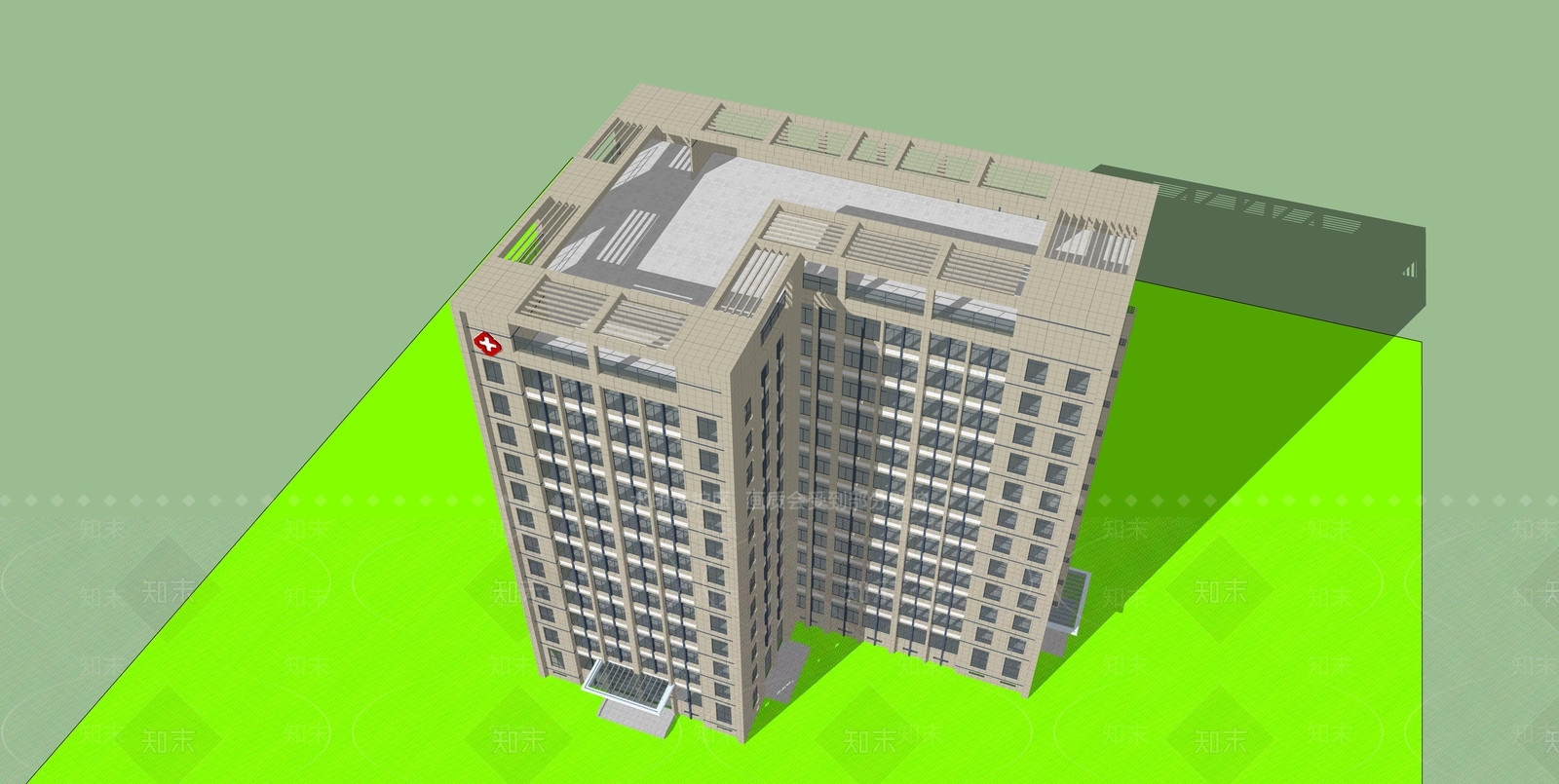 现代医疗建筑SU模型下载【ID:1108272892】