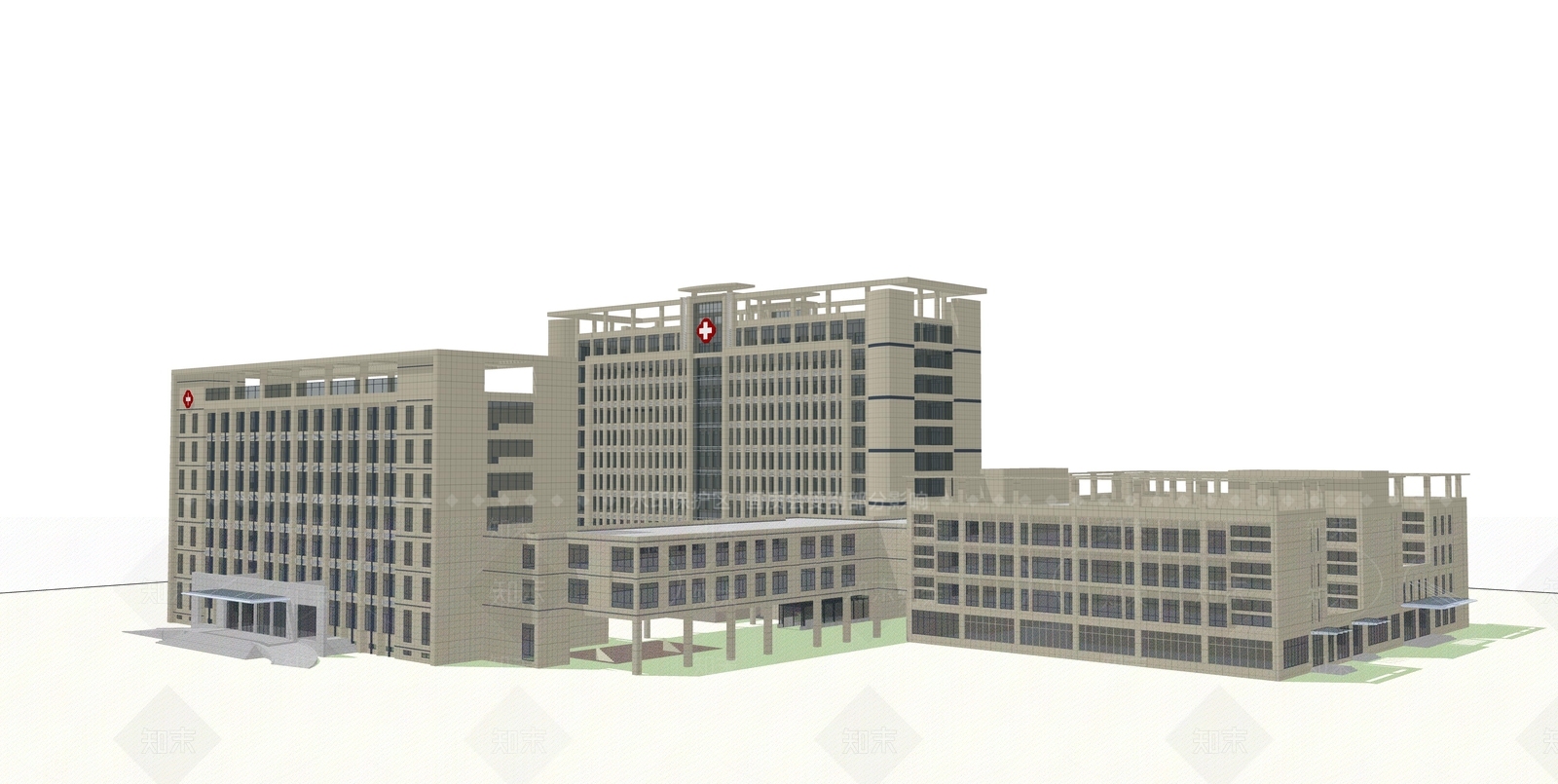 现代医疗建筑SU模型下载【ID:1108273358】
