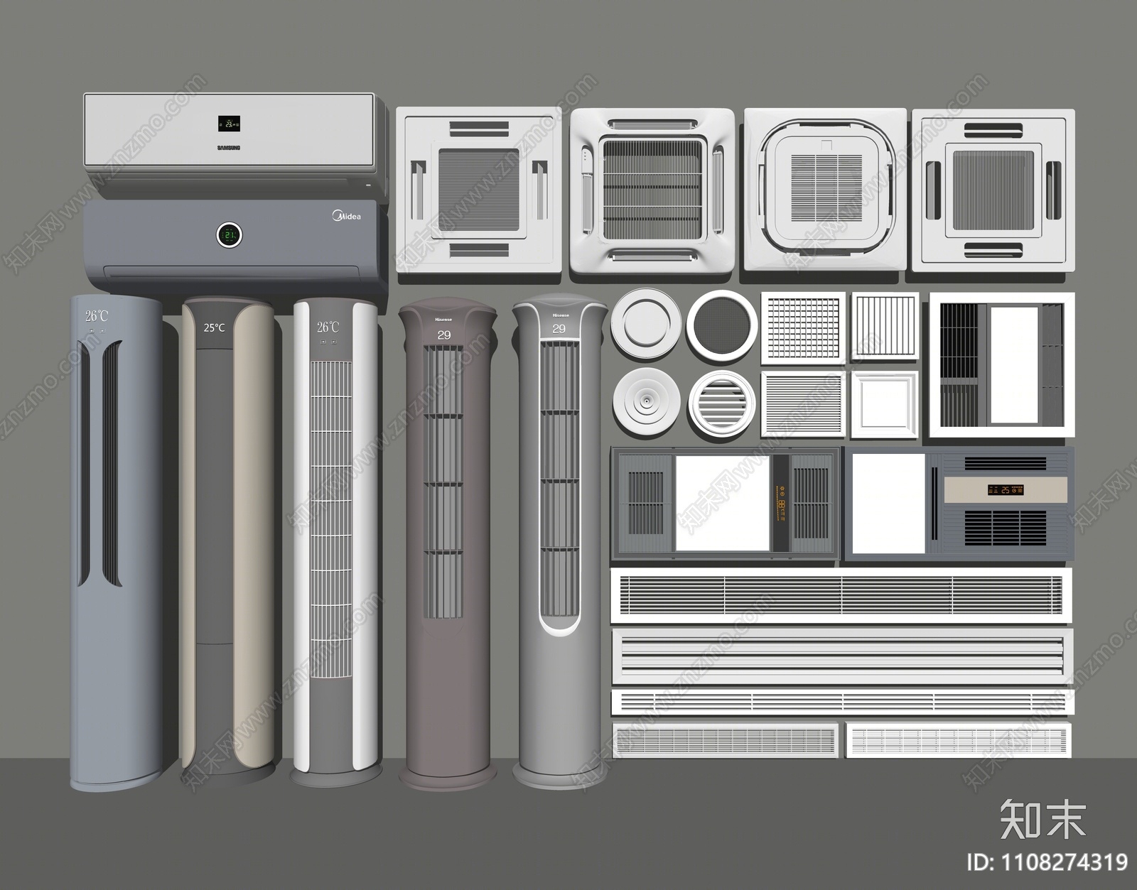 现代空调SU模型下载【ID:1108274319】