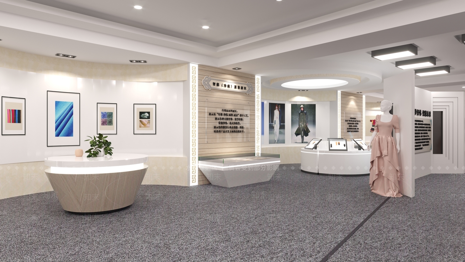 现代蒙古元素服装展厅3D模型下载【ID:1108289394】