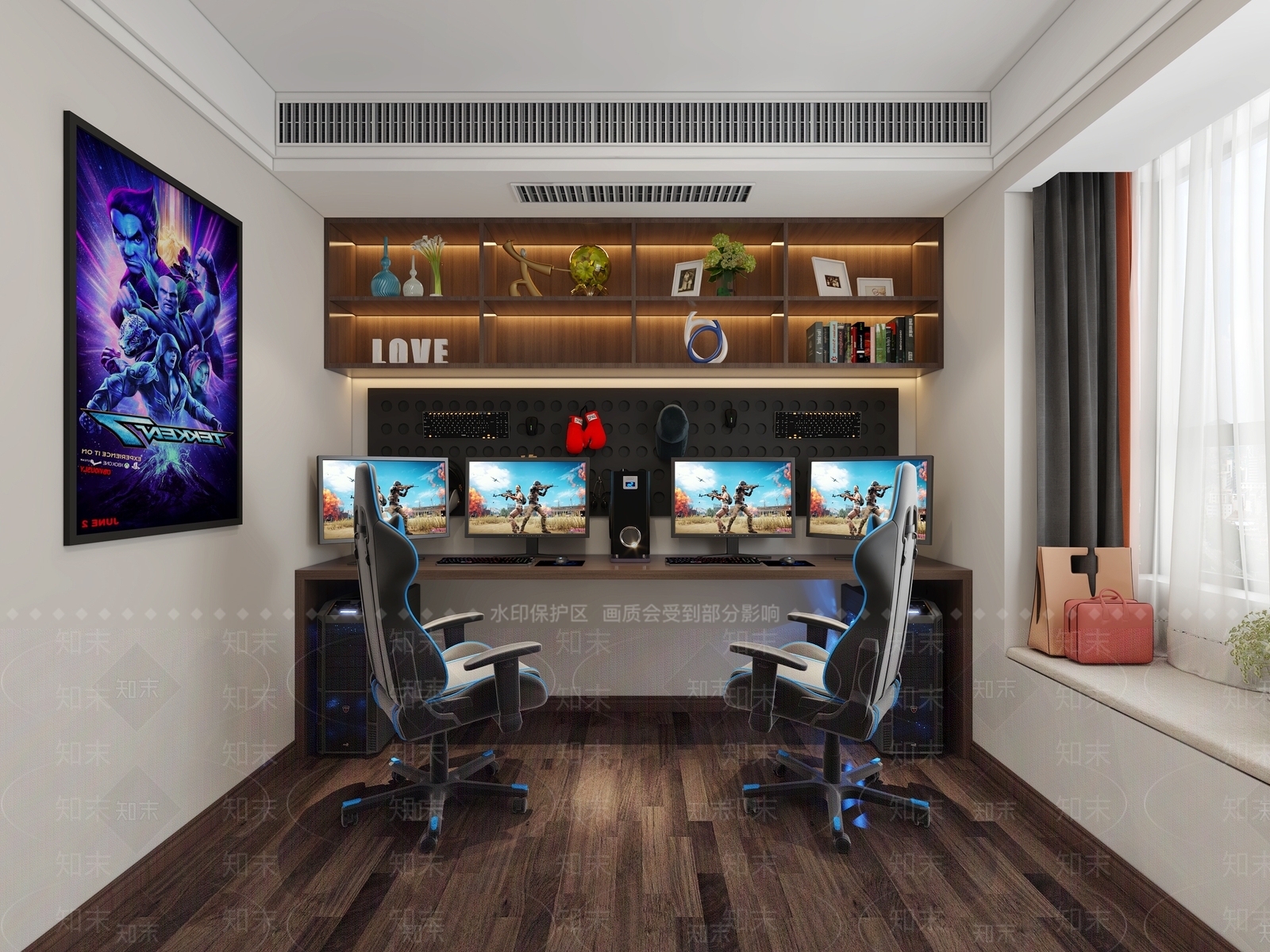 现代电竞房3D模型下载【ID:1108293097】