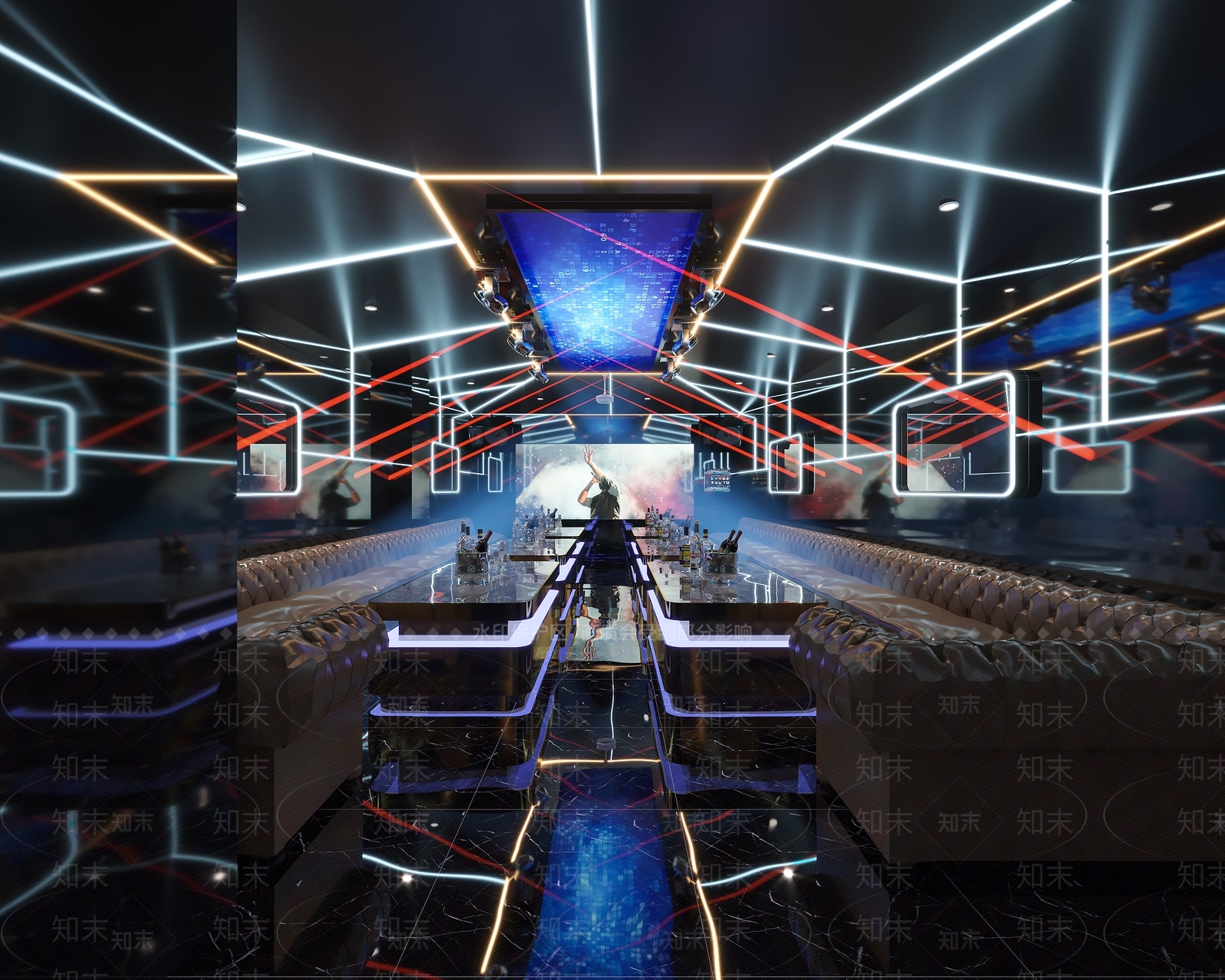 现代KTV过道3D模型下载【ID:1108297774】